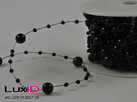 Round beads 09 zwart 8mm x 10m